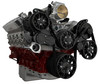 Stealth Black Chevy LS Mid-Mount Reaper Serpentine System, Left, AC