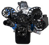 Stealth Black Small Block Ford Reaper Serpentine System, Front, PS