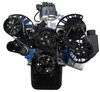 Stealth Black Small Block Ford Reaper Serpentine System, Front, AC