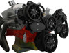 Stealth Black Small Block Chevy Reaper Serpentine System, Left, AC