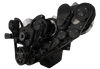 Stealth Black Big Block Chevy Wraptor Serpentine System, Procharger, EWP, Right, AC