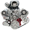 Chevy LS Hot Rod Magnuson TVS2650 Supercharged Reaper Serpentine System, Polished, Front Chevy LS Hot Rod Magnuson TVS2650 Supercharged Reaper Serpentine System, Polished, Front