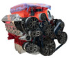 Chevy LS Whipple® 3.0L Inverted Supercharged Reaper Serpentine System, Black Diamond AC, PS, ALT