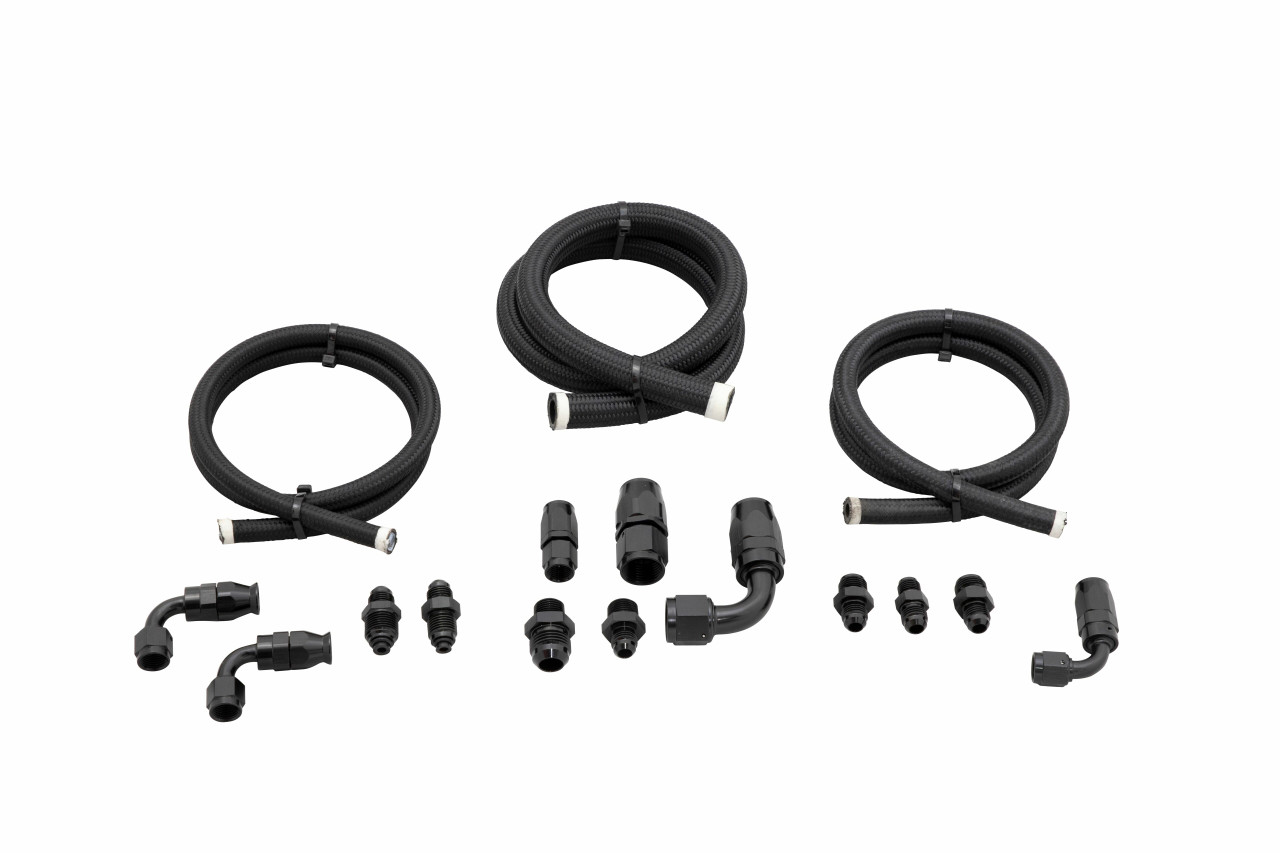Power Steering Line Kit Black Finish CVF Racing
