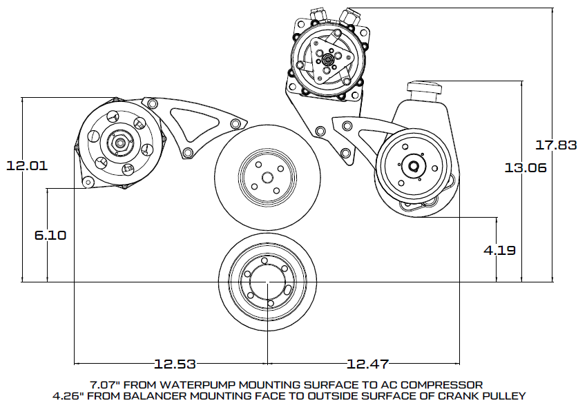 Big Block Chrysler Serpentine Conversion, Power Steering CVF Racing