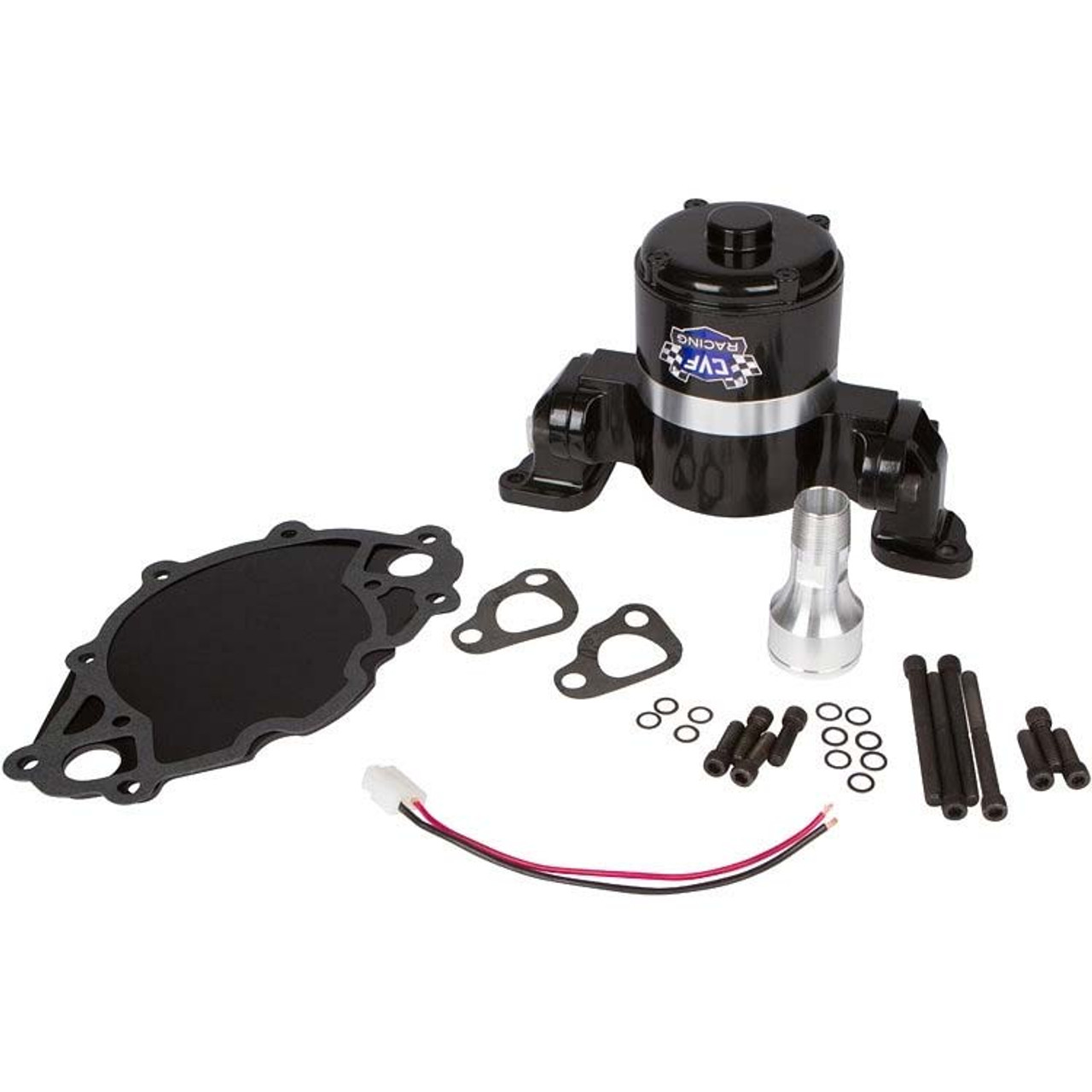 Black Ford Small Block Electric Water Pump with Backing
