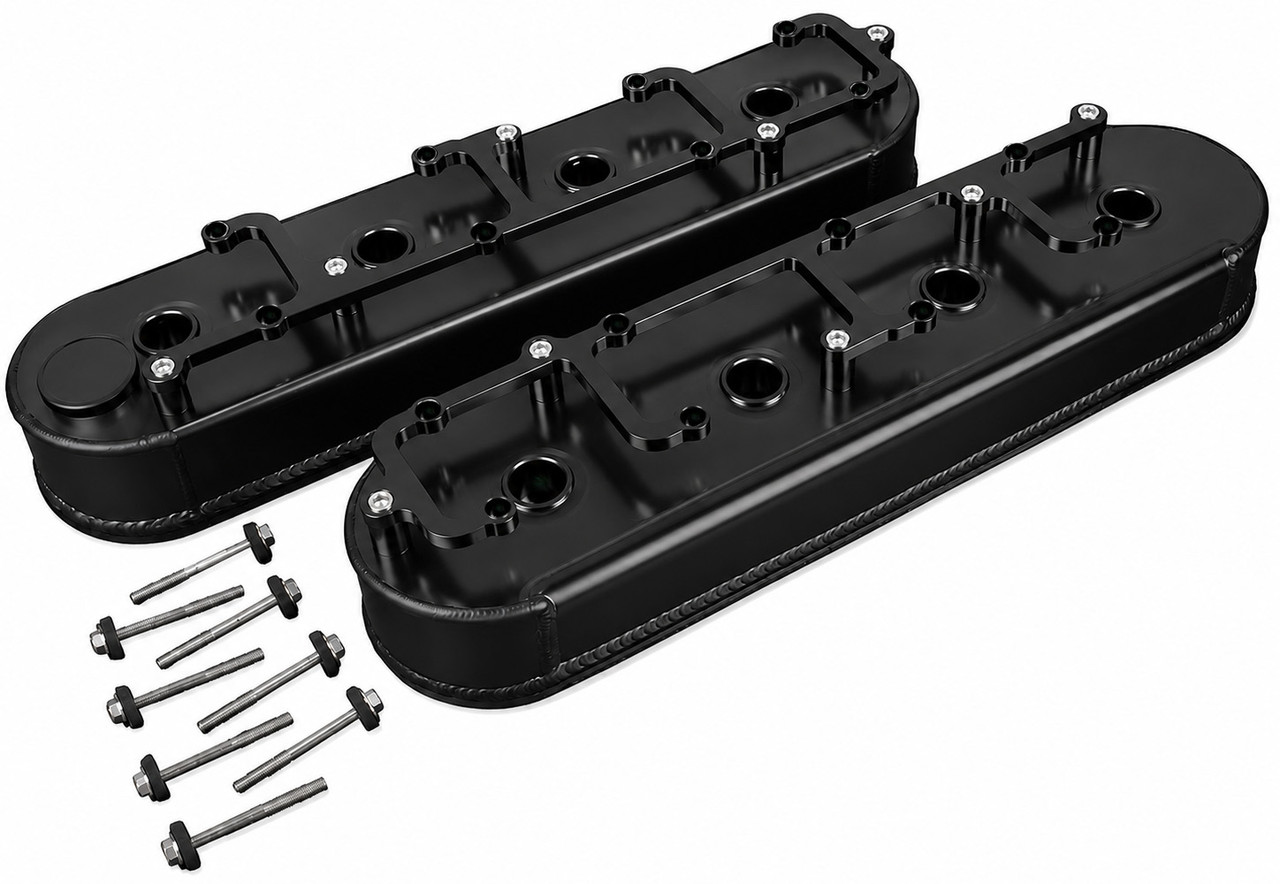 Stealth Black Chevy LS Fabricated Valve Covers with Coils | CVF Racing