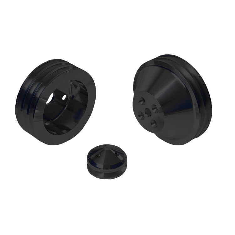 Chevy Small Block Pulley Kit VBelt, 3 Groove Short Water Pump