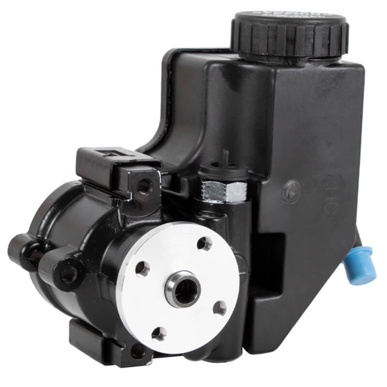 Black GM Type II Power Steering Pump with Attached Reservoir