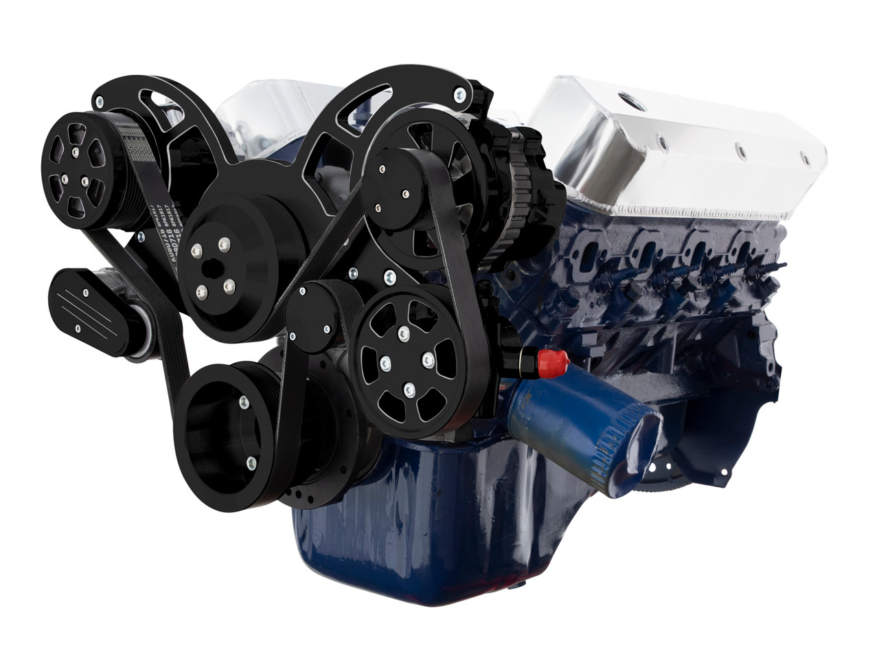 Ford 5.0L and 5.8L All Inclusive Wraptor Serpentine System - Black