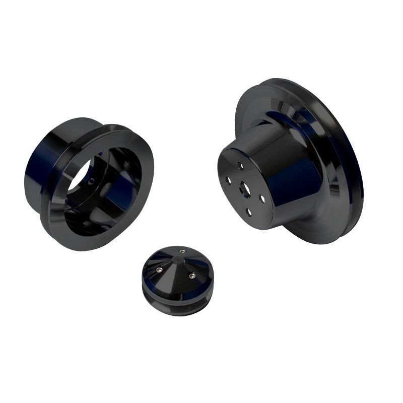 CVF Racing Black Mopar Big Block Serpentine Pulley Kit 440 Chrysler Dodge Hemi Alternator