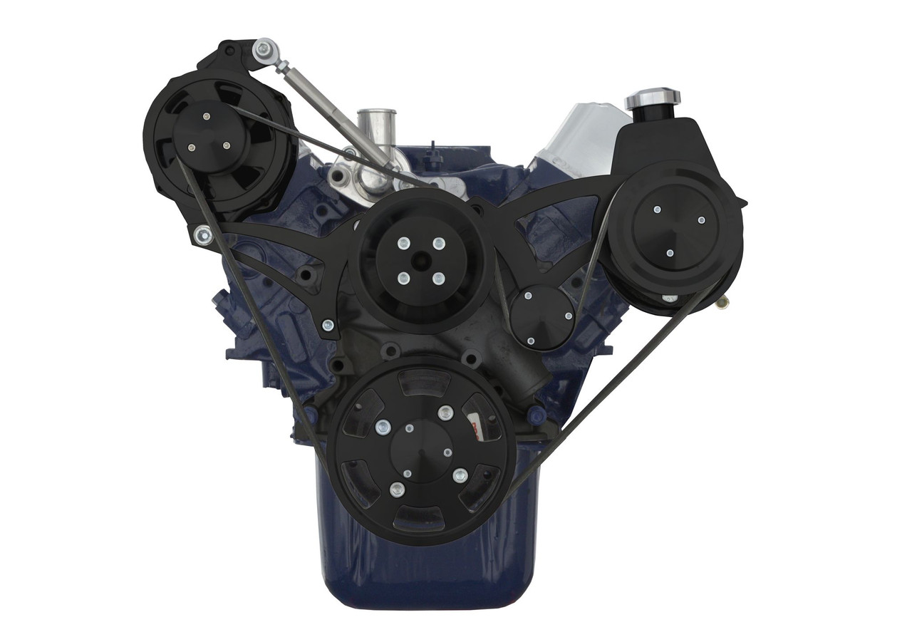 Stealth Black Ford 289-302 Serpentine Conversion Kit - High