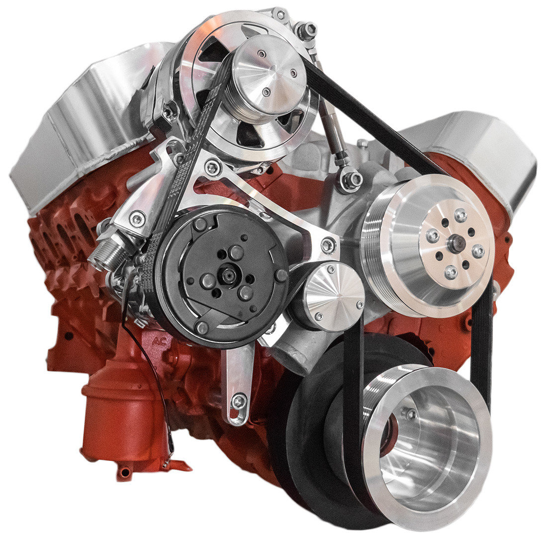 BIG BLOCK CHEVY SERPENTINE CONVERSION KIT WITH MID MOUNT AC