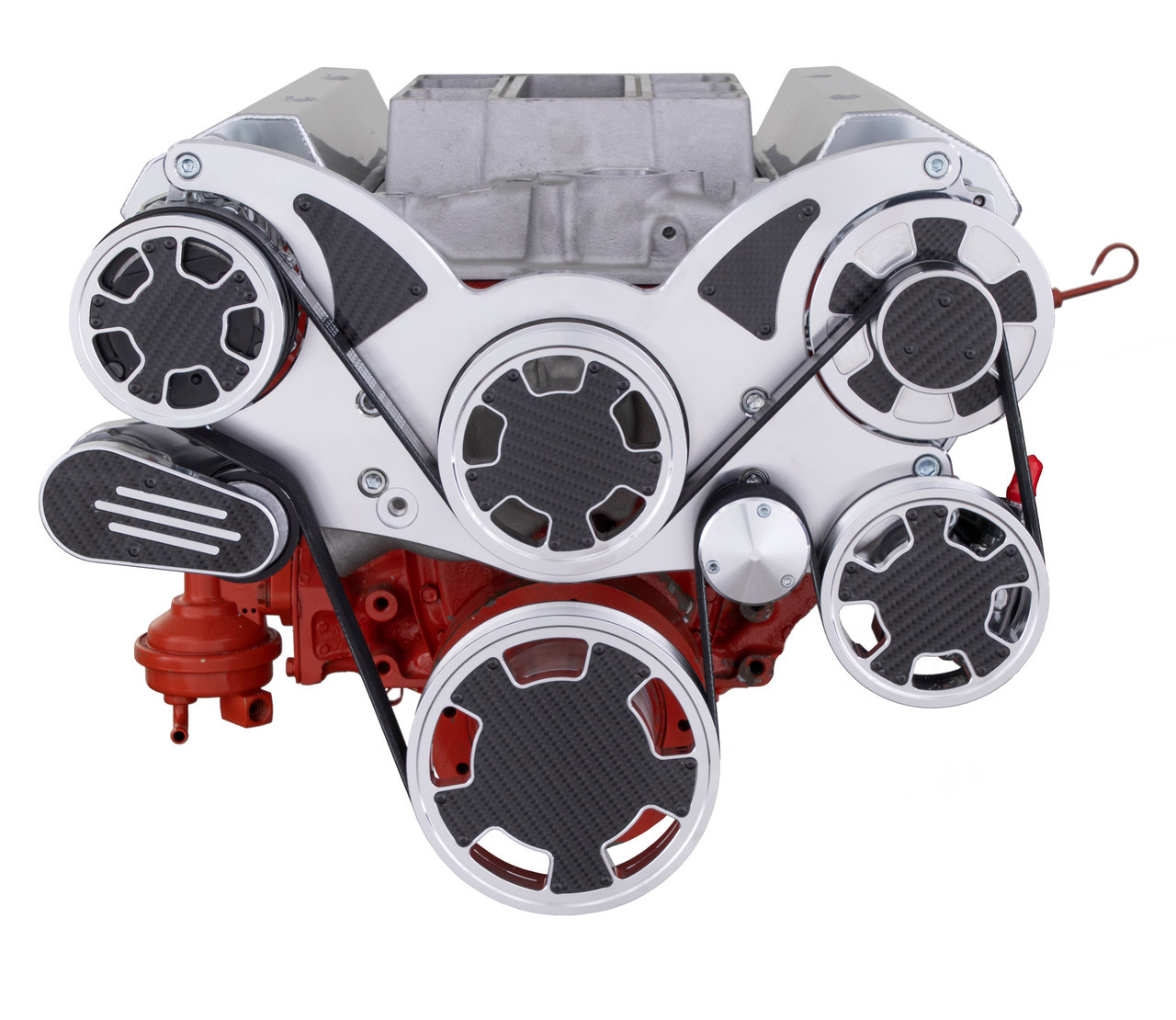 Small Block Chevy All Inclusive Wraptor Serpentine System - Carbon