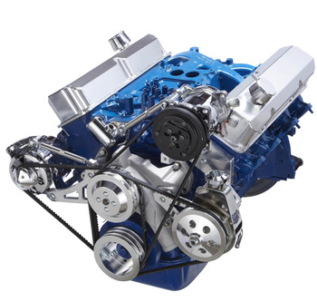 Ford 390 V-Belt System - AC, Alternator & Power Steering - Saginaw Pump Ford 390 V-Belt System - AC, Alternator & Power Steering - Saginaw Pump