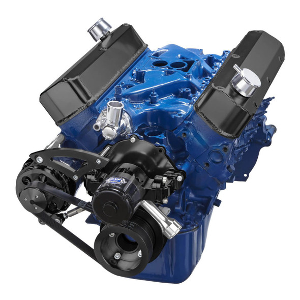 Black Ford 289-302-351W Serpentine Conversion Kit - Electric Water Pump - Alt Only Black Ford 289-302-351W Serpentine Conversion Kit - Electric Water Pump - Alt Only