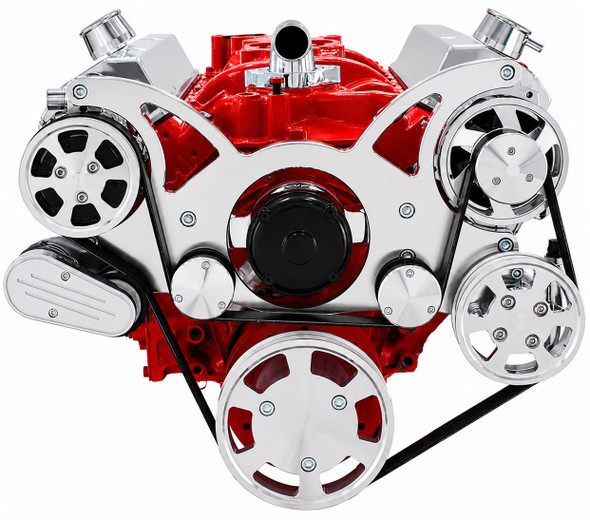 Small Block Chevy All Inclusive Wraptor Serpentine System w/ Electric Water Pump
