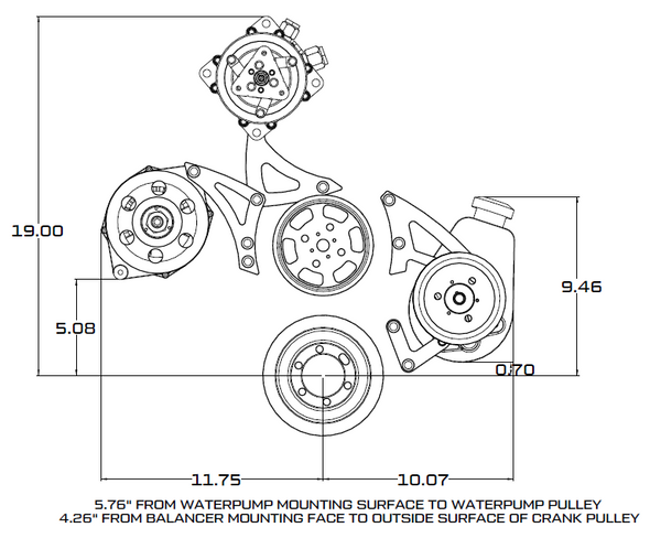 Small Block Chrysler Serpentine Conversion Dimensions