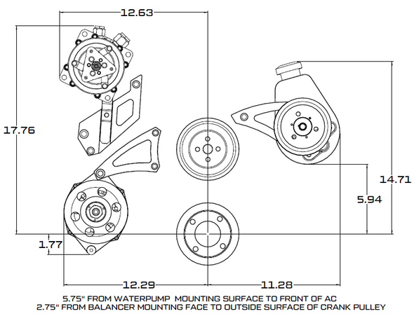 Ford 460 Serpentine System Dimensions