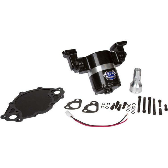 Black Chevy Small Block Electric Water Pump with Backing Plate