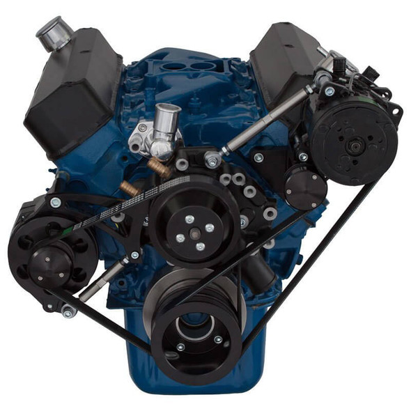 Black Ford 289-302-351W Serpentine Conversion Kit - Alternator & A/C