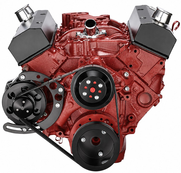 Black Chevy Small Block Serpentine Conversion - Alternator Only