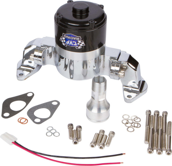 Black Chevy Small Block Electric Water Pump with Backing Plate