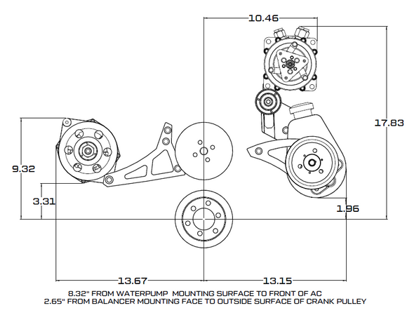 Ford 390 Serpentine System Dimensions