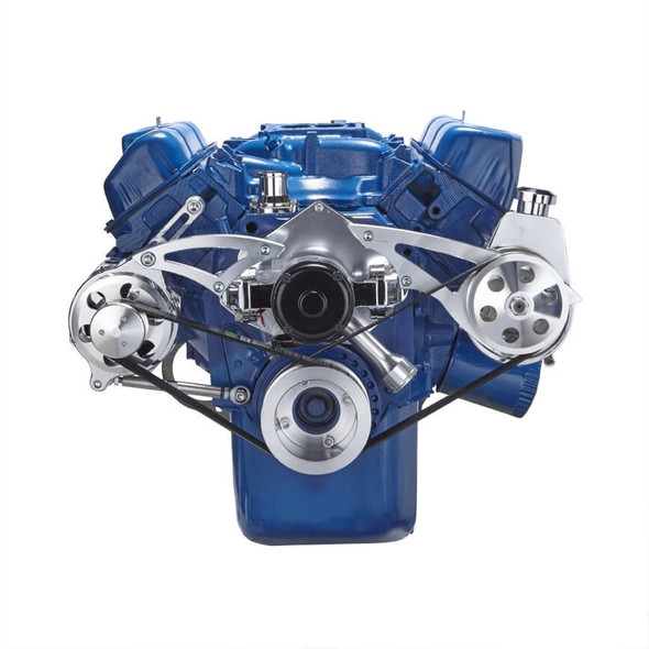 Ford 351C Serpentine System - Power Steering & Alternator, Electric Water Pump