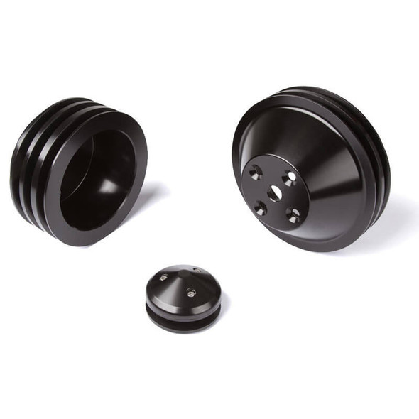 Stealth Black Chevy Small Block Pulley Kit