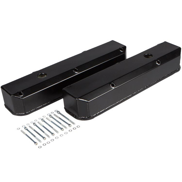 Stealth Black Powdercoat Small Block Chrysler Valve Covers and Hardware