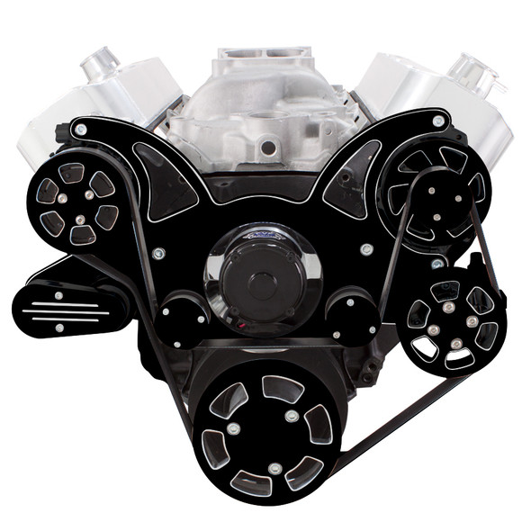 Black Diamond Serpentine System for Big Block Chevy - AC, Power Steering & Alternator with Electric Water Pump