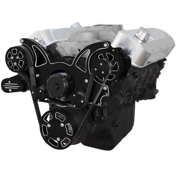 Black Diamond Serpentine System for 396, 427 & 454 - AC & Alternator with Electric Water Pump - All Inclusive