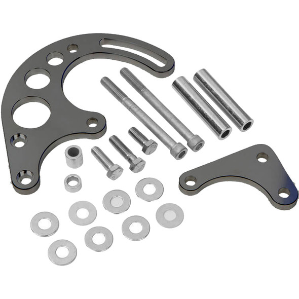 Stealth Black Chevy Small Block Power Steering Bracket - Electric or Short Water Pump