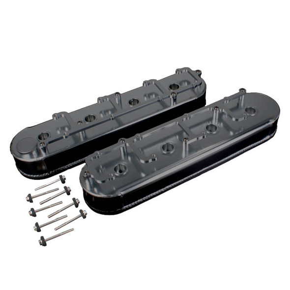 Stealth Black Chevy LS Fabricated Valve Covers with Coils