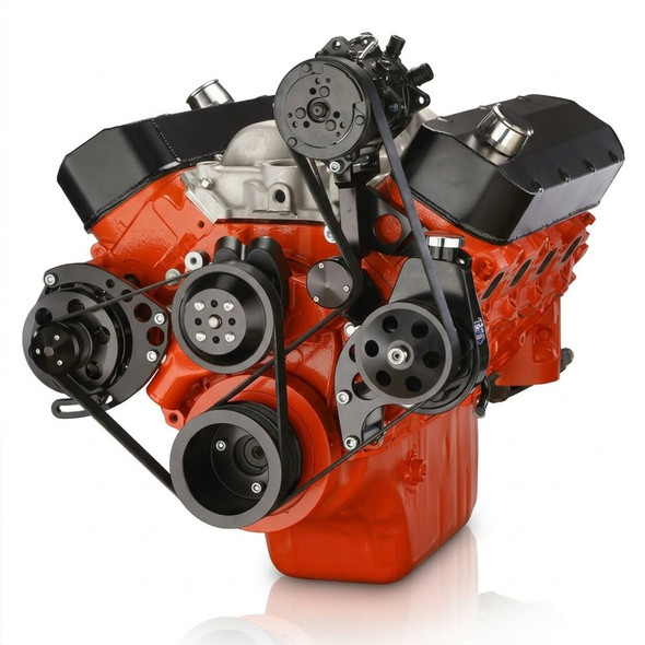 Black Chevy Big Block Serpentine Conversion Kit - AC, Alternator & Power Steering