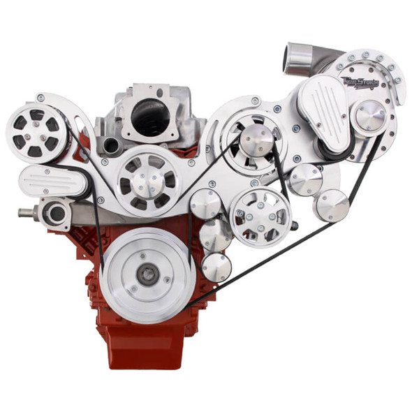 Chevy LS Engine Mid Mount Serpentine Kit - TorqStorm - AC, Alternator & Power Steering