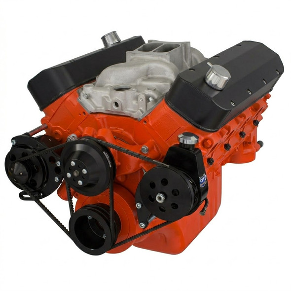 Black Chevy Big Block V-Belt System - Power Steering, Right