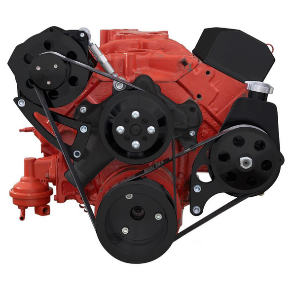 Black Chevy Small Block Serpentine Conversion