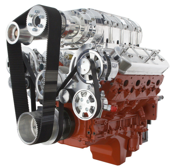 Chevy LS Weiand & TBS Supercharged Wraptor Serpentine System, Right, AC
