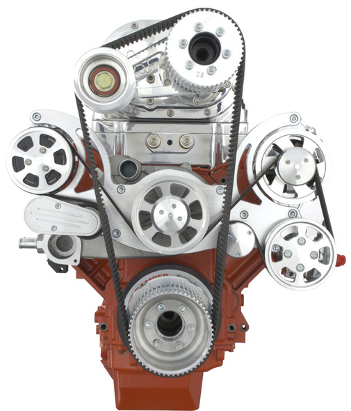 Chevy LS Weiand & TBS Supercharged Wraptor Serpentine System, Front, AC