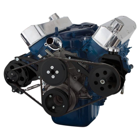 Black Ford Racing Short Water Pump Alternator Only V-Belt System