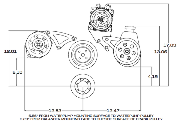 Chrysler Big Block V-Belt System Dimensions
