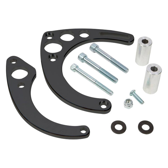 Stealth Black Chevy Big Block Alternator Bracket, Low Mount, Electric or Short Water Pump