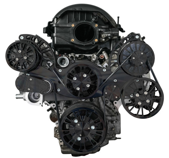 Stealth Black Chevy LT1 Gen V Reaper Serpentine, Front, AC