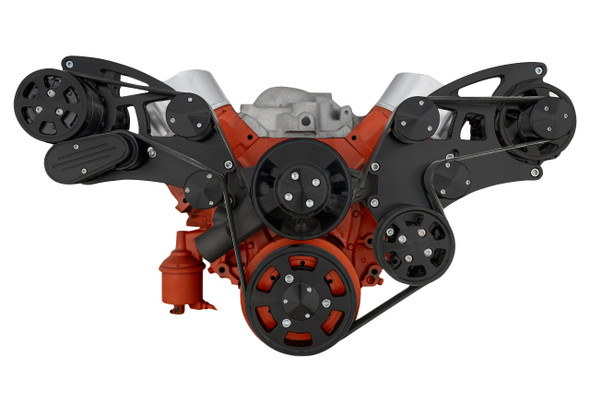 Big Block Chevy Wide Mount Gen VI Wraptor, Black, Front, AC