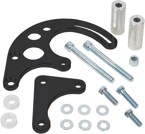 Chevy 8100 L18 Power Steering Bracket - Short Water Pump - Stealth Black