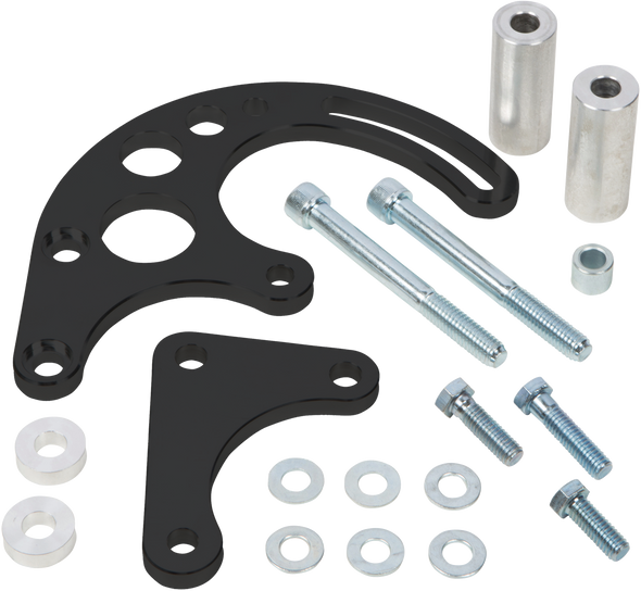 Chevy 8100 L18 Power Steering Bracket - Short Water Pump - Stealth Black