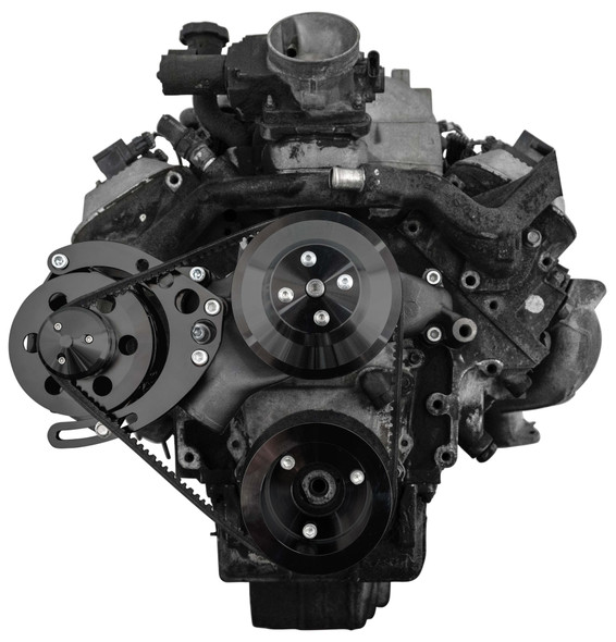 Chevy 8100 L18 V-Belt System - Alternator Only - LWP - Stealth Black, Front