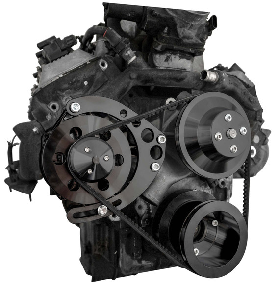 Chevy 8100 L18 V-Belt System - Alternator Only - LWP - Stealth Black, left